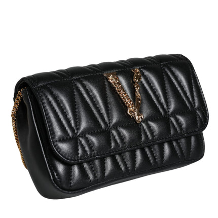 Black Mini Nappa Leather Crossbody Shoulder Bag