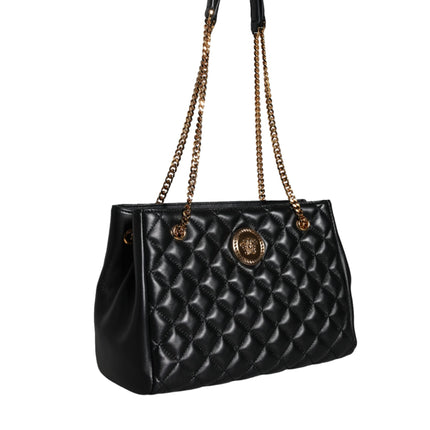 Black Quilted Nappa Leather Shoulder Chain Strap Bag