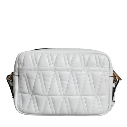 White Quilted Nappa Leather Crossbody Shoulder Bag