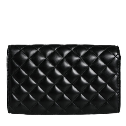 Black Quilted Nappa Leather Crossbody Shoulder Bag