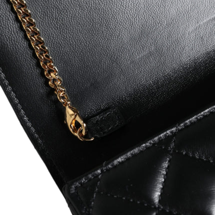 Black Quilted Nappa Leather Crossbody Shoulder Bag