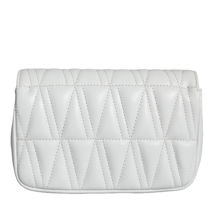 White Quilted Nappa Leather Crossbody Shoulder Bag