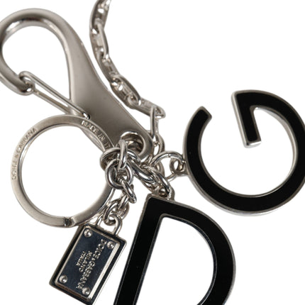 Silver Tone Metal DG Logo Link Chain Keychain Keyring