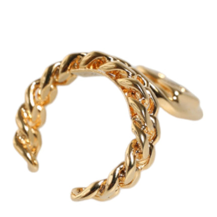 Gold Plated Open DG Logo Curb Chain Ring