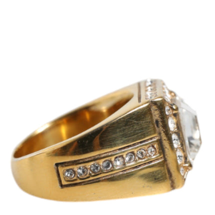 Gold Plated 925 Silver Clear Crystal Ring