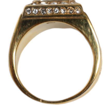 Gold Plated 925 Silver Clear Crystal Ring