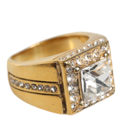 Gold Plated 925 Silver Clear Crystal Ring