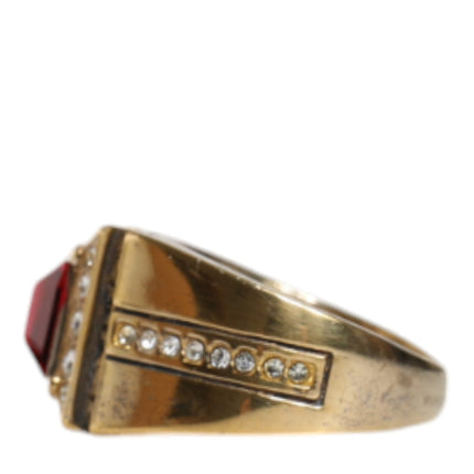 Gold Plated 925 Silver Red Crystal Ring