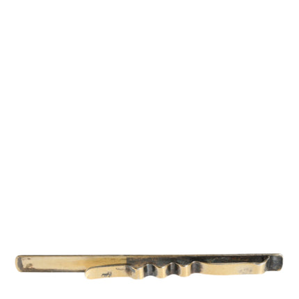 Gold Tone Brass Logo Branded Men Tie Clip Bar