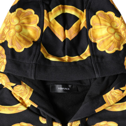 Black Medusa Print Cotton Full Zip HoodieSweatshirt Sweater