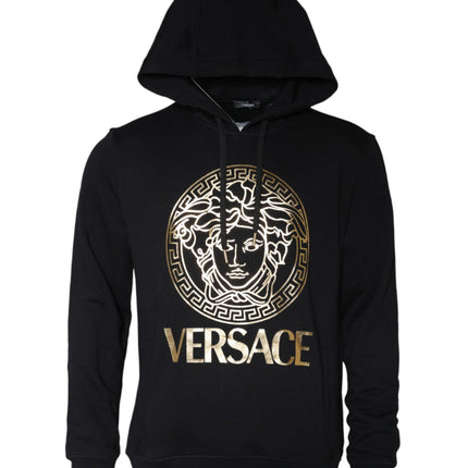 Black Medusa Print Cotton HoodiePullover Sweatshirt Sweater