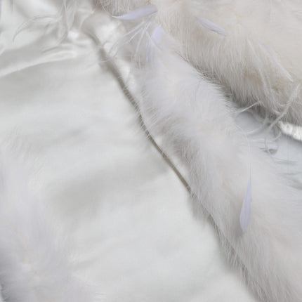 White Fox Rooster Feathers Neck Warmer Scarf