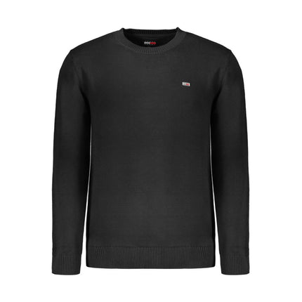 Black Cotton Men Sweater