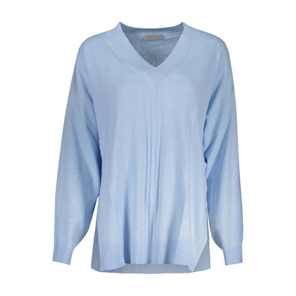 Light Blue Acrylic Women Sweater