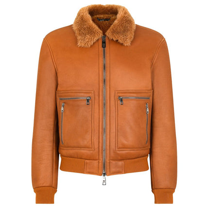 Brown Leather Di Lambskin Jacket