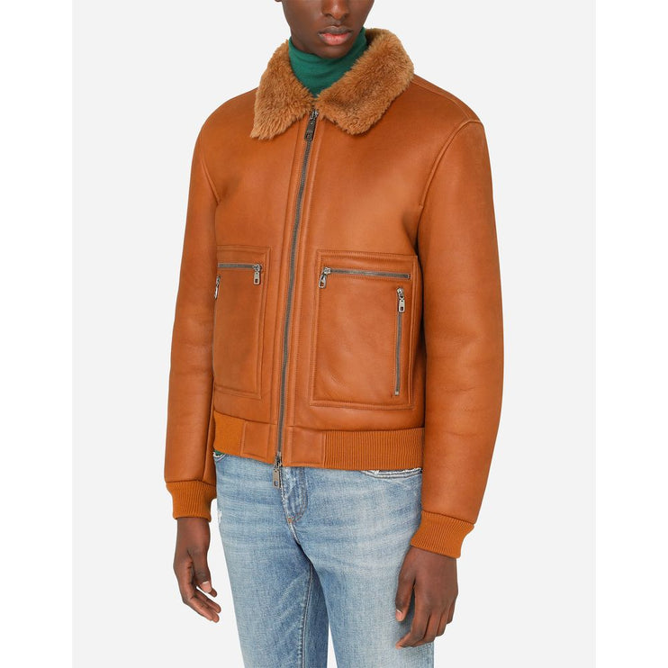 Brown Leather Di Lambskin Jacket