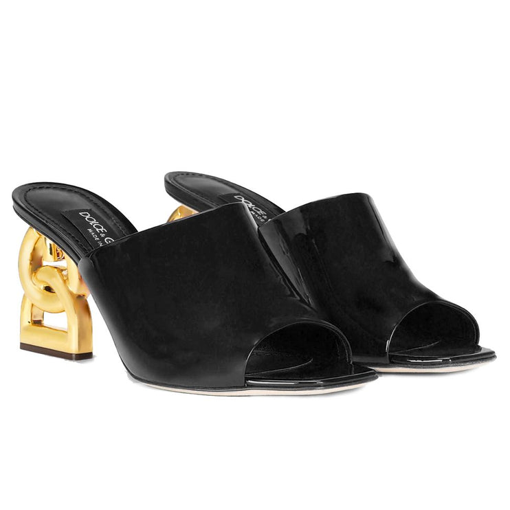 Black Leather Di Calfskin Sandal