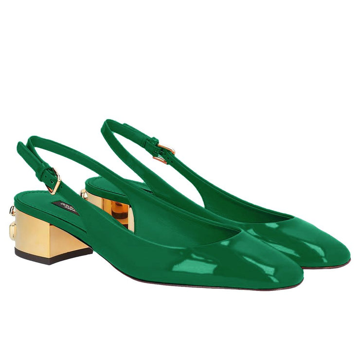 Green Leather Di Calfskin Pump