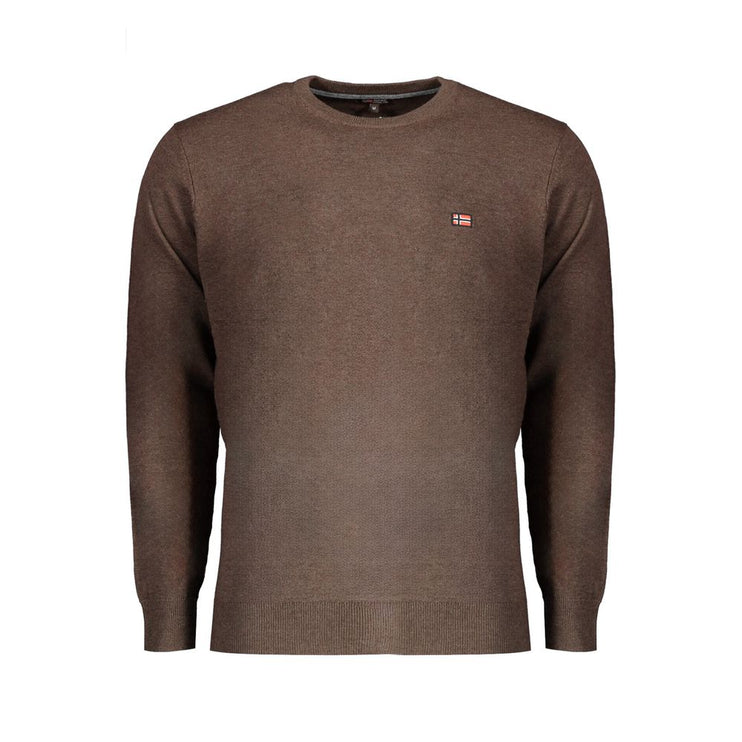 Brown Wool Men Sweater