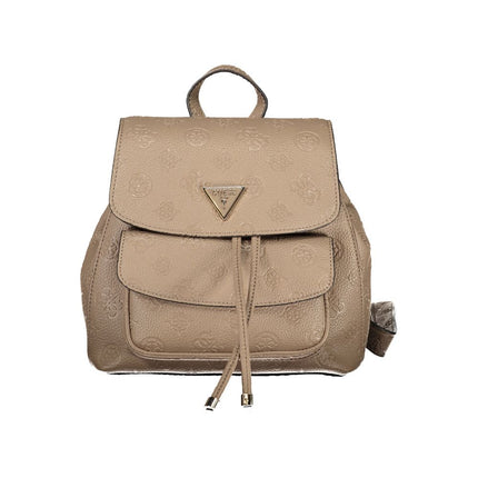 Beige Polyethylene Backpack