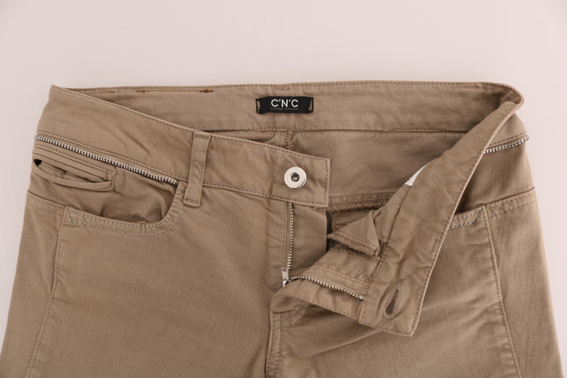 Beige Super Slim Fit Denim Delight