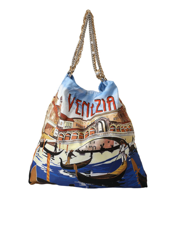 Multicolor Venezia canvas vrouwen winkelen draagtas