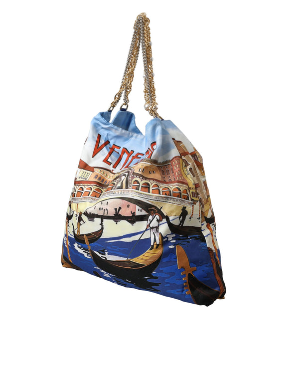 Multicolor Venezia canvas vrouwen winkelen draagtas