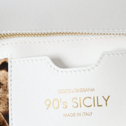 Sac à carries d'épaule Sicile en cuir blanc en cuir des années 90