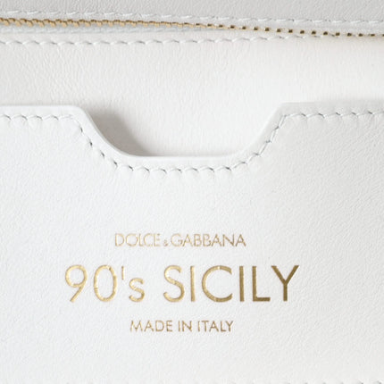 Sac à carries d'épaule Sicile en cuir blanc en cuir des années 90