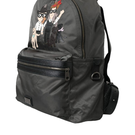 Nylon gris oscuro #dgfamily Patch Men Backpack Bags