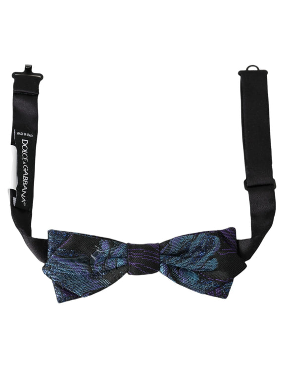 Black Blue Brocade Réglable Neck Men à nœud papillon