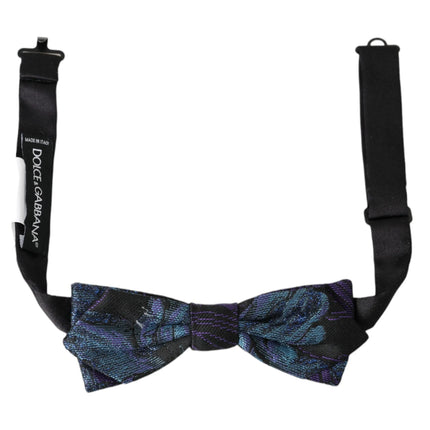 Black Blue Brocade Réglable Neck Men à nœud papillon