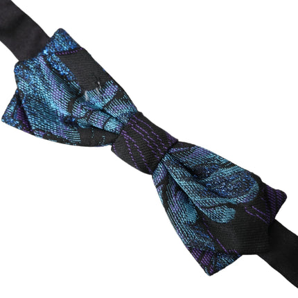 Black Blue Brocade Réglable Neck Men à nœud papillon