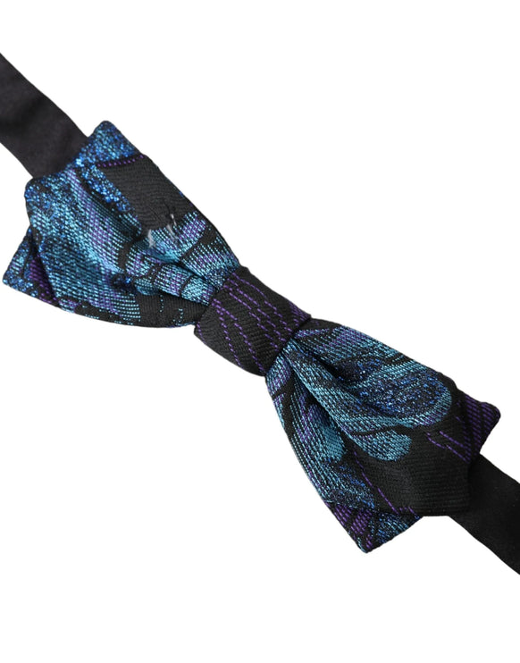 Black Blue Brocade Réglable Neck Men à nœud papillon