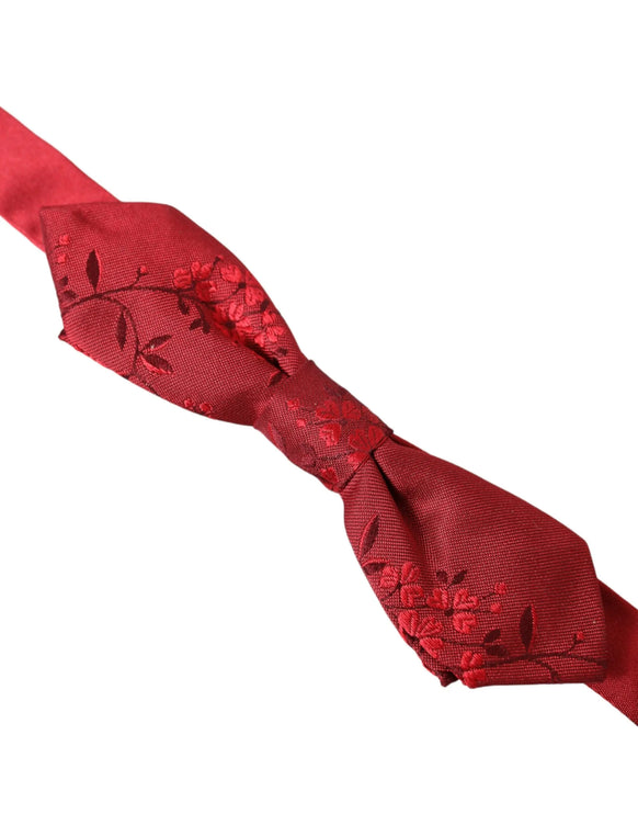 Brocade rouge Brocade Silk Adjustable Neck Men à noeud papillon