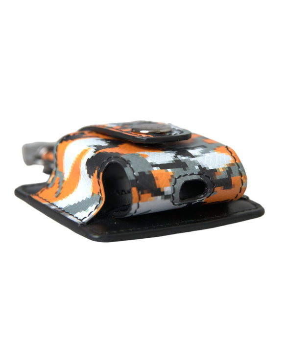 Multicolor camouflage print lederen logo metalen airpods kast