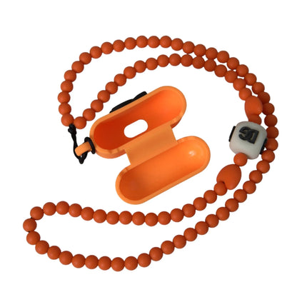 Oranje siliconen rubberen logo kralen riem airpods case