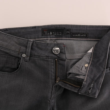 Eleganti jeans di design grigio magro grigio