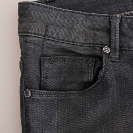 Eleganti jeans di design grigio magro grigio