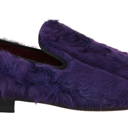 Lujoso mocasines de piel de oveja morada