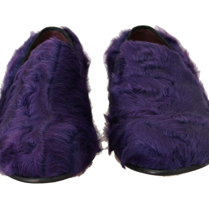 Lujoso mocasines de piel de oveja morada