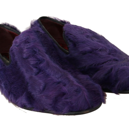 Lujoso mocasines de piel de oveja morada