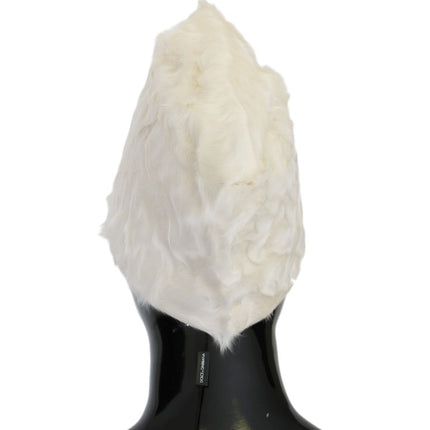 Elegante Witte Bontmuts Luxe Wintermuts