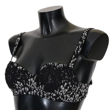 Élégant soutien-gorge en soie en dentelle à fleurs noir