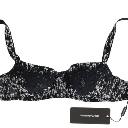 Élégant soutien-gorge en soie en dentelle à fleurs noir