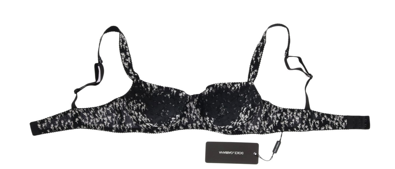 Élégant soutien-gorge en soie en dentelle à fleurs noir