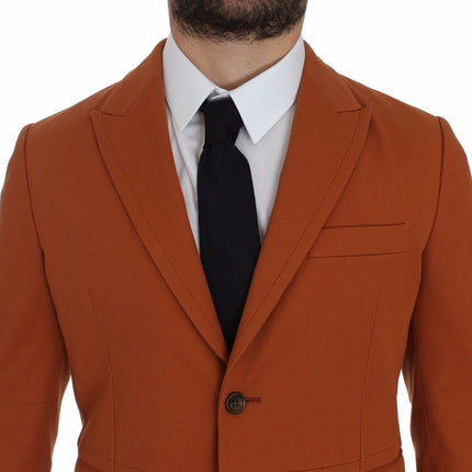 Elegante blazer de mezcla de algodón de algodón de naranja