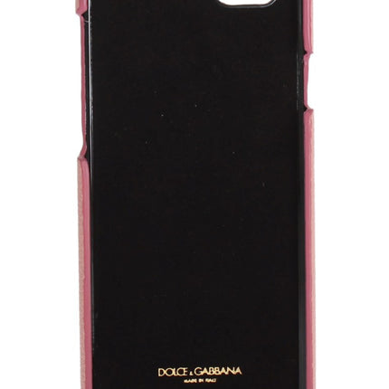 Cover per telefono chic in pelle rosa con cuore impreziosito