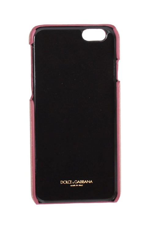 Cover per telefono chic in pelle rosa con cuore impreziosito