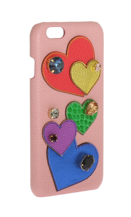 Custodia per iPhone Chic in pelle rosa con cristalli